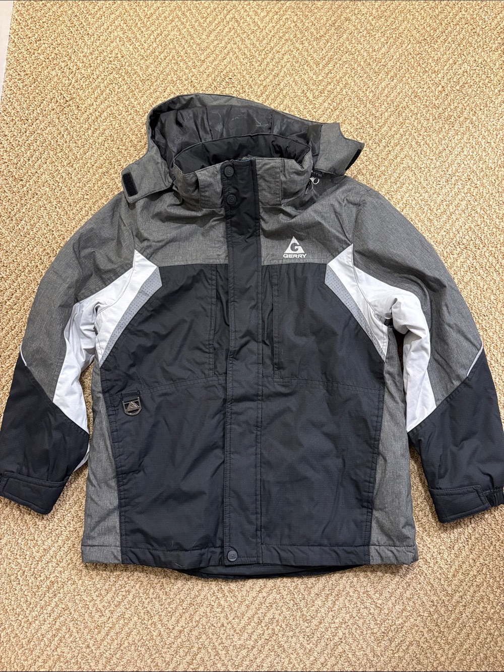 Gerry Weber Black, Gray and White Kids' Puffer Jacket with Hood